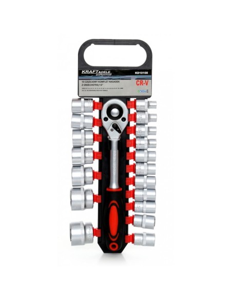 Set chei tubulare, 1/2" 19 buc, KD10108, Kraft&Dele