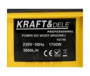 Pompa de gradina submersibila, 5000l/h 1700W, KD746, Kraft&Dele