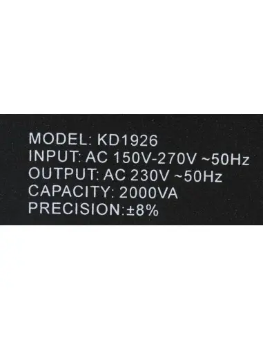 Stabilizator de tensiune, 2000VA 230V, KD1926, Kraft&Dele