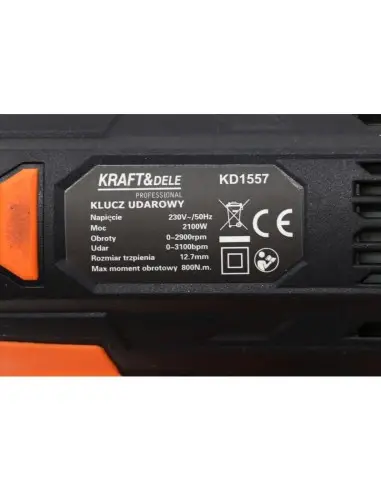 Pistol impact electric, 2100W 1/2", KD1557, Kraft&Dele