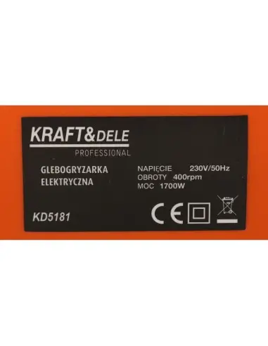 Motocultor electric, 1700W, KD5181, Kraft&Dele