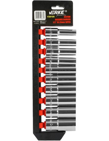 Set de prize, 10 buc 1/2" 10-24mm, V39100, Verke Set de prize, 10 buc 1/2" 10-24mm, V39100, Verke