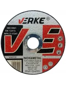 Disc taiere metal 125X1X mm Verke V44110 pentru otel si inox
