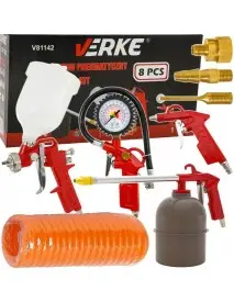 Set aer comprimat, pneumatic pentru vopsit 8 piese, V81142, Verke