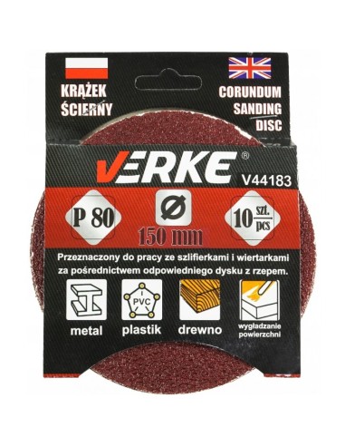 Set 10 discuri textile, panza abraziva, V44183, Verke Set 10 discuri textile, panza abraziva, V44183, Verke