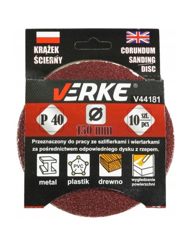 Set 10 discuri textile, panza abraziva, V44181, Verke Set 10 discuri textile, panza abraziva, V44181, Verke