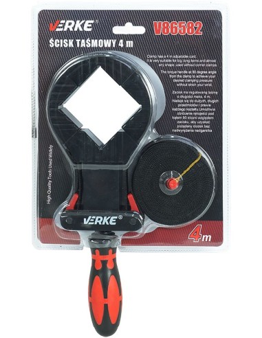 Menghina cu banda, curea 4m si coltar fixare, V86582, Verke Menghina cu banda, curea 4m si coltar fixare, V86582, Verke