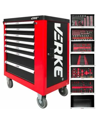 Dulap carucior atelier 7 sertare, 450 kg, V33107, Verke