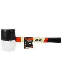 Ciocan din cauciuc cu maner din lemn, Verke, cap rotund 910g, V86551