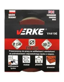 Disc abraziv, 180mm P150 10buc, V44196, Verke