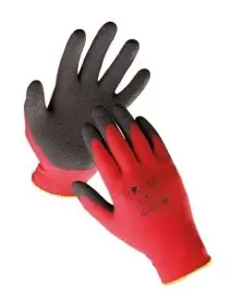 HS-04-012-Manusi de protectie imersate PES LATEX (Hornbil Light) rosii