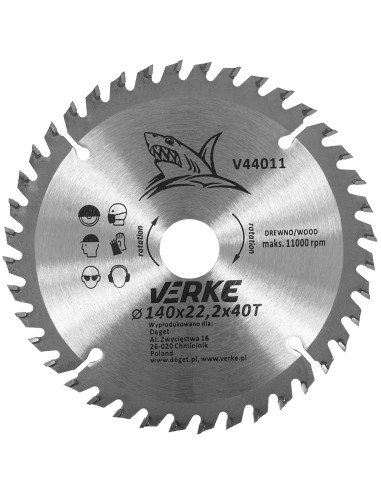 Disc de taiere lemn,140x22.2mm, V44011, Verke Disc de taiere lemn,140x22.2mm, V44011, Verke