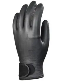 Manusi de protectie negre NITRIL , inchidere cu scai la incheietura GANTELINE