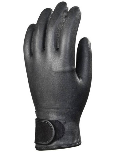 Manusi de protectie negre NITRIL , inchidere cu scai la incheietura GANTELINE