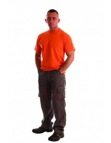 Pantaloni de protectie, talie Gri/Orange multiple buzunare