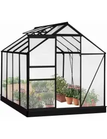 Sera din policarbonat, 250 x 190 x 195 cm, cadru aluminiu, negru, Bass Polska