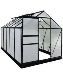 Sera din policarbonat, 310 x 190 x 195 cm, cadru aluminiu, negru, Bass Polska
