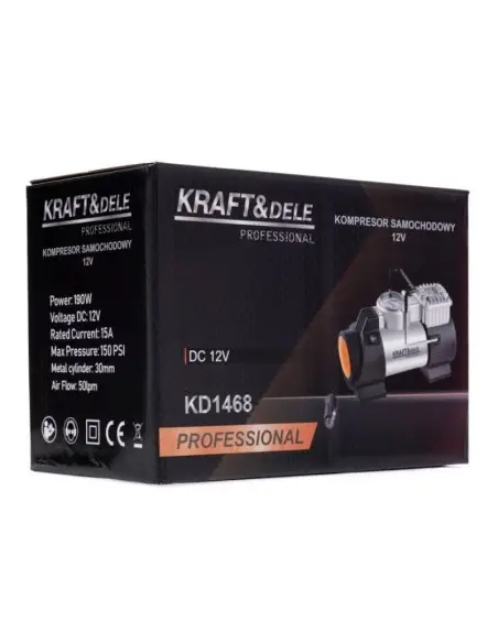 Compresor aer auto, Kraft&Dele, KD1468, 12V, 190W, 40l/min