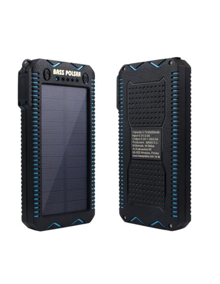 Baterie externa solara, Bass Polska, cu lanterna, 10000 mAh