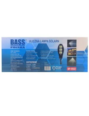 Lampa solara stradala cu senzor de miscare, Bass Polska, 180 W