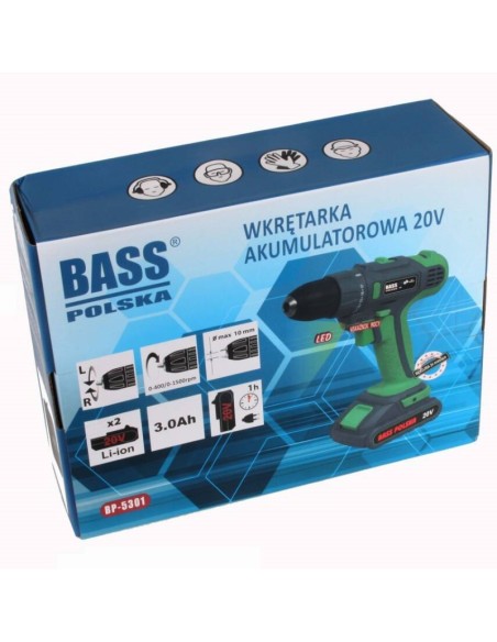 Bormasina cu 2 acumulatori, Bass Polska, 20V Bormasina cu 2 acumulatori, Bass Polska, 20V