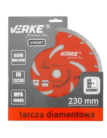 Disc diamantat, Verke, V44307, 230x22,2x10 mm