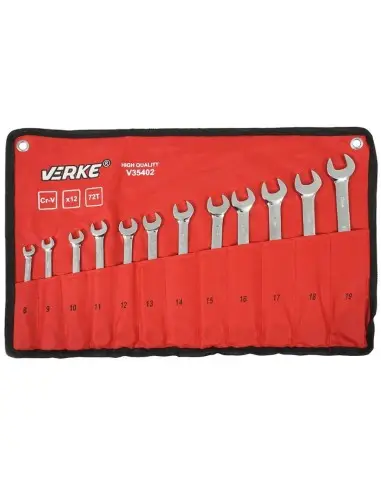 Set chei combinate cu clichet, Verke, V35402, 12 buc, 8-19mm