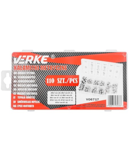 Set suruburi metrice, Verke, V06717, 110 buc, M6-M10