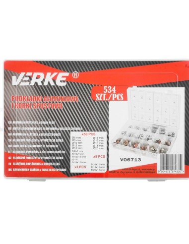 Set saibe, Verke, V06713, 534 buc, aluminiu