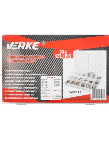 Set saibe, Verke, V06713, 534 buc, aluminiu