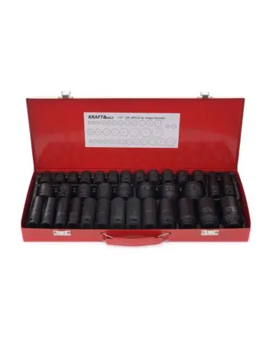 Set 35 chei tubulare impact, Kraft&Dele, KD11756, 1/2"