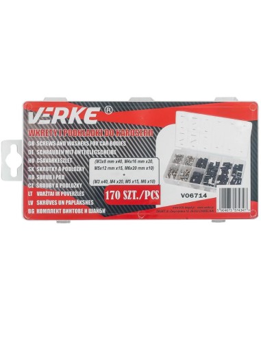 Set suruburi si cleme, Verke, V06714, 170 buc Set suruburi si cleme, Verke, V06714, 170 buc