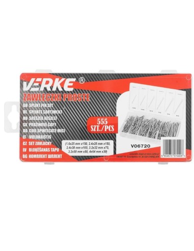Set stifturi drepte, Verke, V06720, 555 buc Set stifturi drepte, Verke, V06720, 555 buc