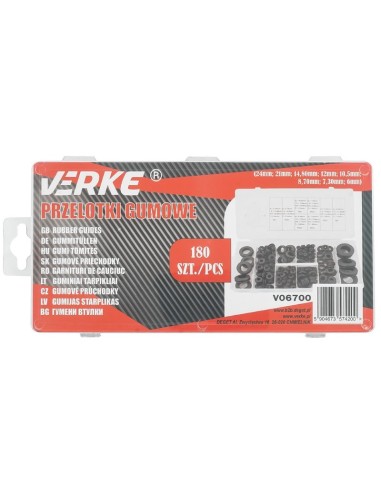 Set garnituri cauciuc, Verke, V06700, 180 buc
