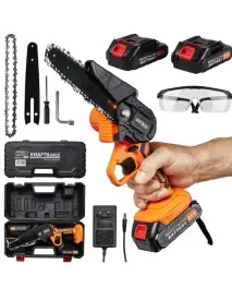 Mini fierastrau cu lant, Kraft&Dele, KD10626, 2 acumulatori + cutie de depozitare