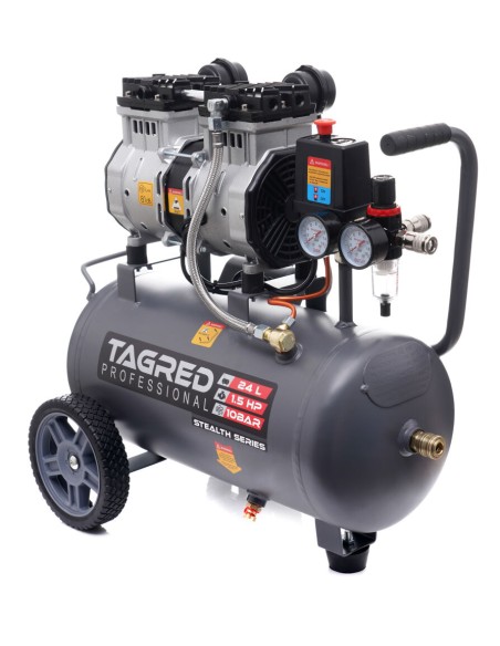 Compresor aer 24l fara ulei, Tagred profesional, 2.4 cp, 10bari,218l/min, Ta3383