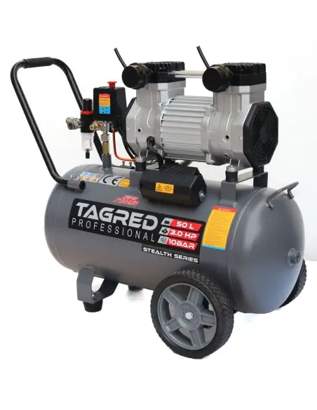 Compresor aer fara ulei, Tagred, 10 bari, 50L, 2 pistoane, 260l/min, TA3388 Compresor aer fara ulei, Tagred, 10 bari, 50L, 2 pistoane, 260l/min, TA3388