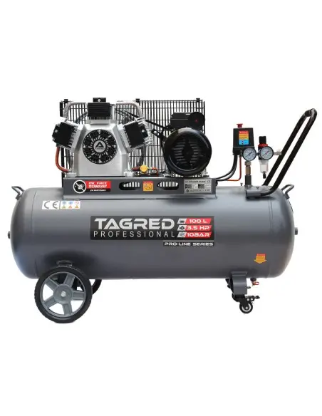 Compresor 100l fara ulei, Seria PRO-Line, Tagred, 3 pistoane, Ta3390