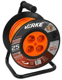 Prelungitor rola cu tambur, Verke, 25m, 4 prize,V70010
