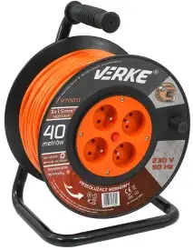 Prelungitor bobina, Verke, 40m, 4 prize, 3x1.5mm, V70011