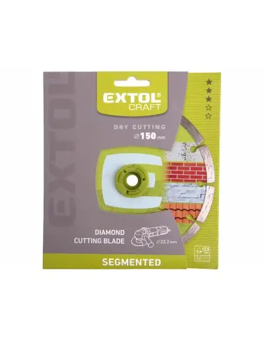 Disc de taiere segmentat si diamantat, Extol Craft, taiere uscata, 150x22,2x2,3mm