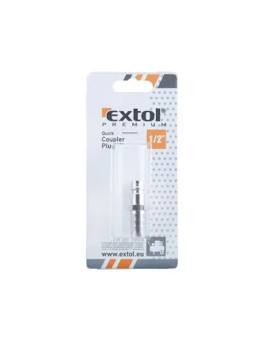 Quick coupler plug for hose, 1/2", EXTOL PREMIUM, 8865130, 1/2"