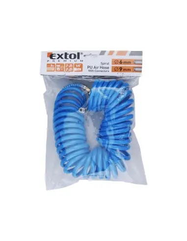 Furtun aer spiralat, EXTOL PREMIUM, 8865132, 1/4", L 8m