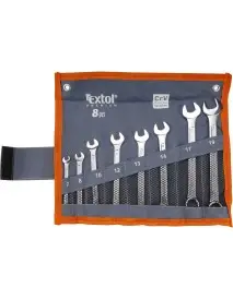 Set chei combinate 8buc 7-19mm, EXTOL PREMIUM, 6319, CrV, trusa