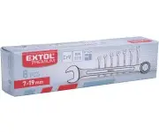 Set chei combinate 8buc 7-19mm, EXTOL PREMIUM, 6319, CrV, trusa
