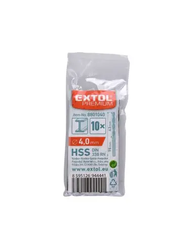 Burghiu HSS metal, 10 buc, 4.0 mm, 8801040, DIN 338 RN