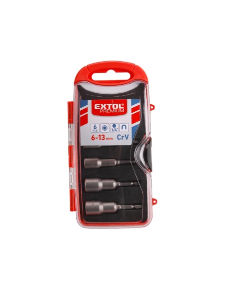 Set 6 buc, Extol Premium, 8819630, 1/4" hex, magnet