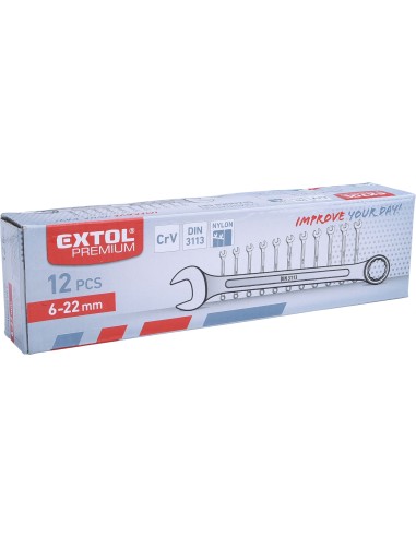 Chei combinate 6-22mm 12buc, EXTOL PREMIUM, 6333, CrV, 6-22mm Chei combinate 6-22mm 12buc, EXTOL PREMIUM, 6333, CrV, 6-22mm