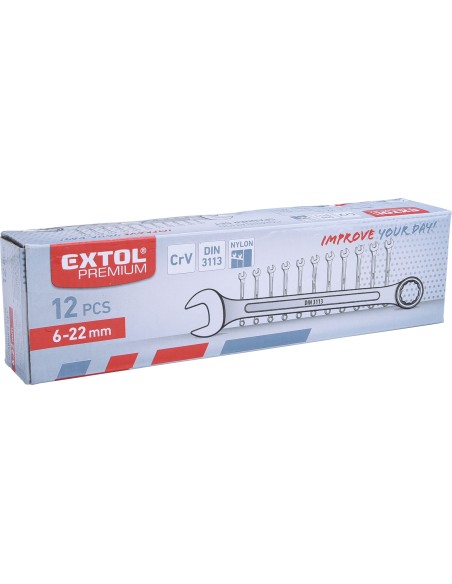 Chei combinate 6-22mm 12buc, EXTOL PREMIUM, 6333, CrV, 6-22mm Chei combinate 6-22mm 12buc, EXTOL PREMIUM, 6333, CrV, 6-22mm