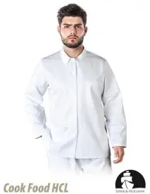 Bluza de protectie, alba, pentru barbati LH-FOOD+JBU RAW-POL - Horeca